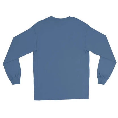 Blue long sleeve cotton shirt showcasing spooktacular comfort for Halloween celebrations