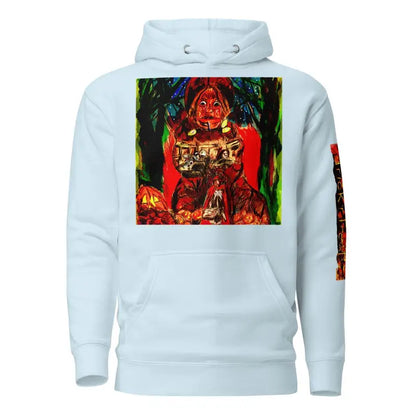 White unisex hoodie with colorful graphic design from the Enchanted Spirit of Halloween