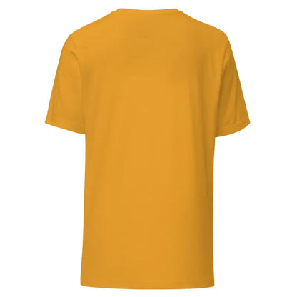 Plain yellow short sleeve t-shirt featuring the White Mjölnir from Heathen Pride