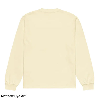 Cream-colored long sleeve shirt from Hexed and Handsome featuring a vintage cat design