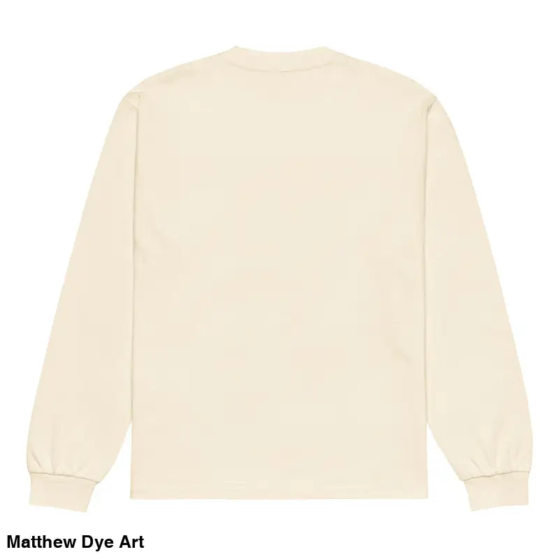 Cream-colored long sleeve shirt from Hexed and Handsome featuring a vintage cat design