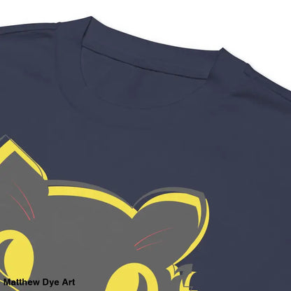 Navy long sleeve shirt featuring a vintage cat graphic for unisex wear