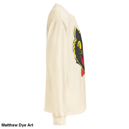 Long sleeve shirt featuring a vintage cat graphic from Hexed and Handsome collection