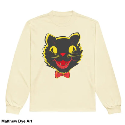 Vintage Cat Unisex Long Sleeve Shirt featuring a stylish black cat graphic design