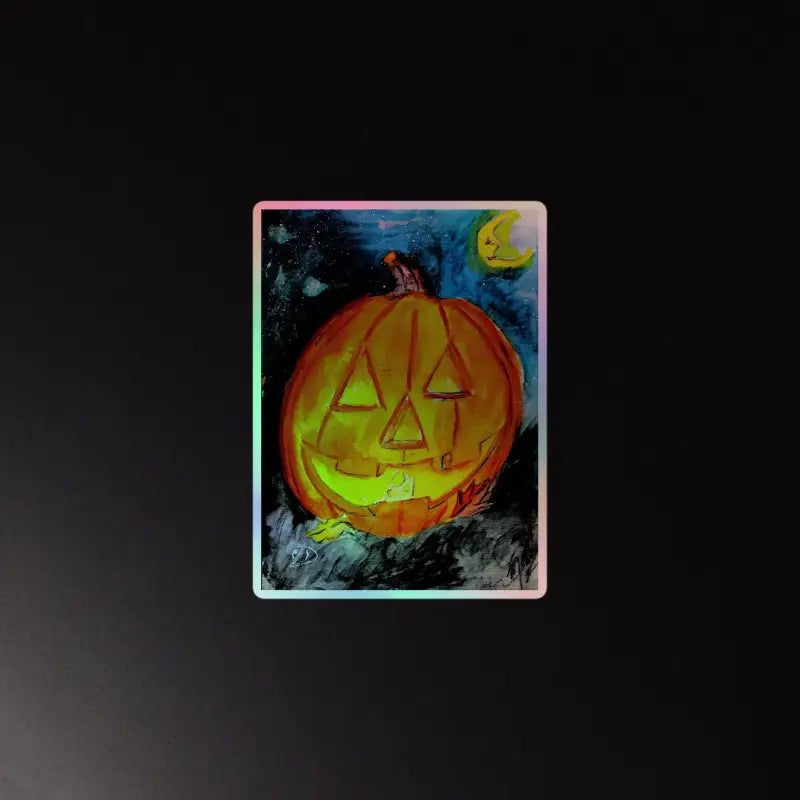 Glowing orange jack-o’-lantern in Matthew Dye Art showcasing Halloween designs and spooky magic