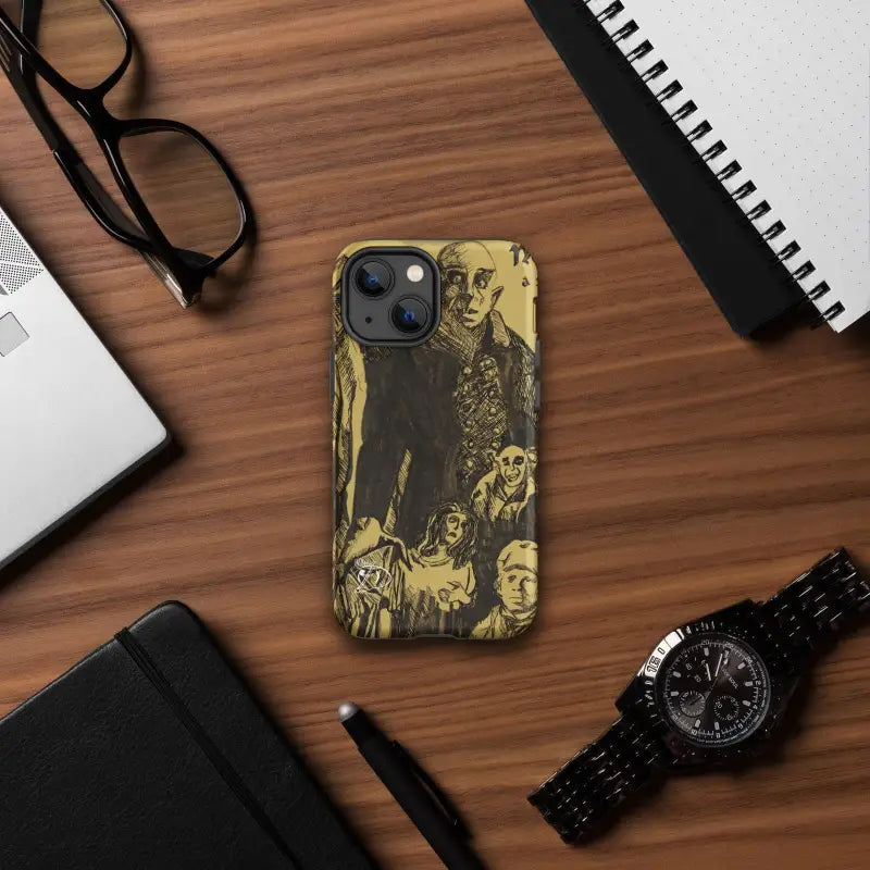 Vintage-style horror movie artwork on a tough case for iPhone inspired by Nosferatu