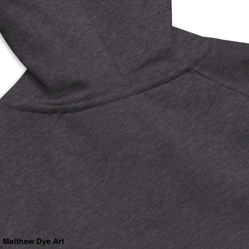 Gray hooded sweatshirt featuring glowing green eyes in gothic werewolf art design