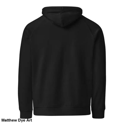 Black hooded sweatshirt featuring glowing green eyes, perfect for gothic enthusiasts