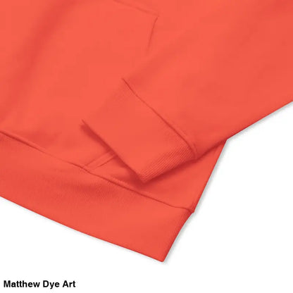 Orange raglan hoodie sleeve featuring glowing green eyes design for Howl at the Moon