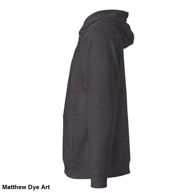 Gray hooded sweatshirt featuring glowing green eyes in Howl at the Moon Unisex Hoodie