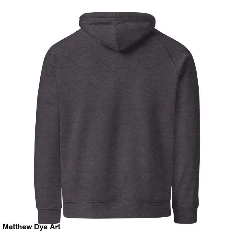Gray hooded sweatshirt featuring glowing green eyes in the Howl at the Moon design
