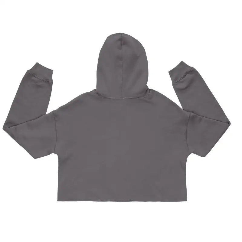 Gray cropped hoodie sweatshirt showcasing raw hem whispers rebellious elegance