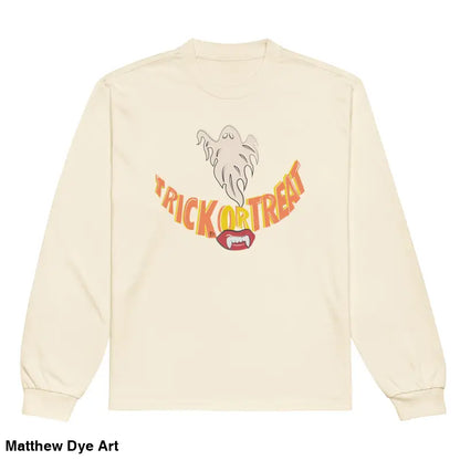 Premium long sleeve shirt featuring Jack-o’-Lantern glow vintage Halloween art