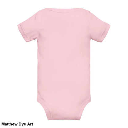 Pink baby bodysuit featuring an adorable jack-o’-lantern for Baby’s First Halloween