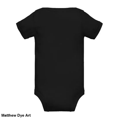 Adorable jack-o’-lantern design on a black baby bodysuit in combed ring-spun cotton