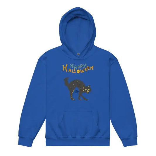Blue Halloween-themed heavy blend hoodie from Little Monsters Approved for kids