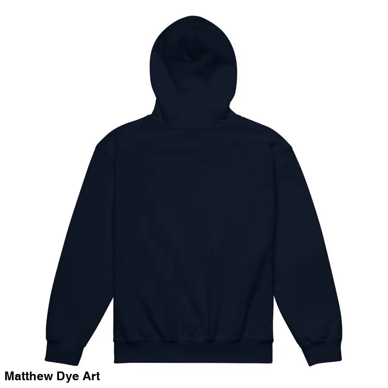 Navy blue hooded sweatshirt featuring a vintage cat youth design for ultimate comfort