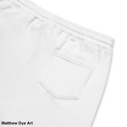 White sweatpants with a back pocket from Ah Kitty athletic fleece shorts for Halloween