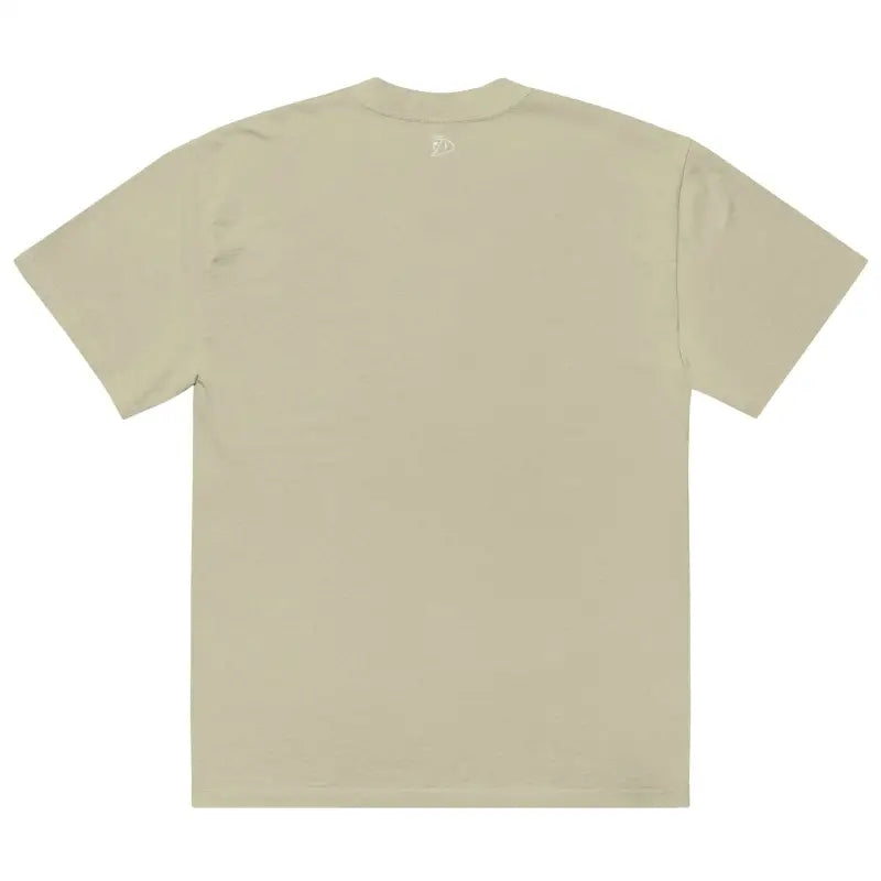 Plain beige short sleeve t-shirt featuring Matthew Dye’s oil painting design