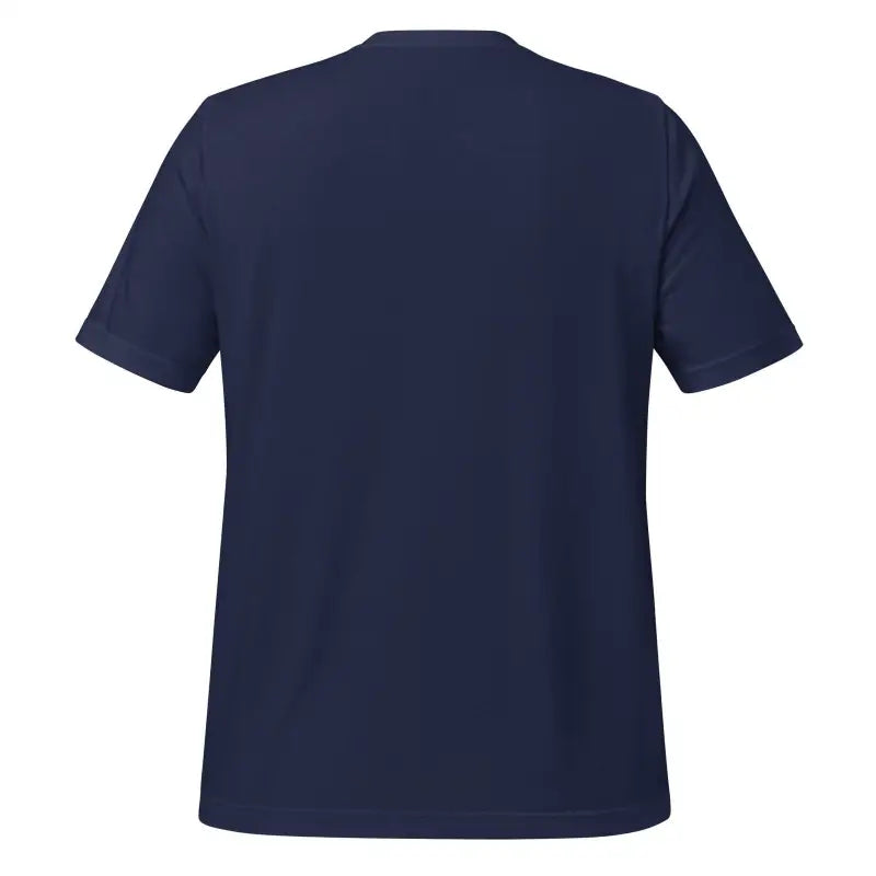 Navy blue short-sleeved t-shirt featuring Asatru, Norse ravens, and Thor’s Hammer design