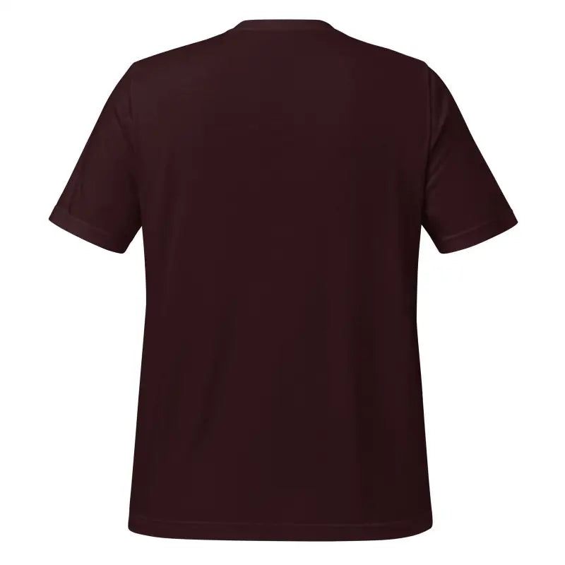 Plain maroon short-sleeve t-shirt featuring Asatru, Norse ravens, and Thor’s Hammer design