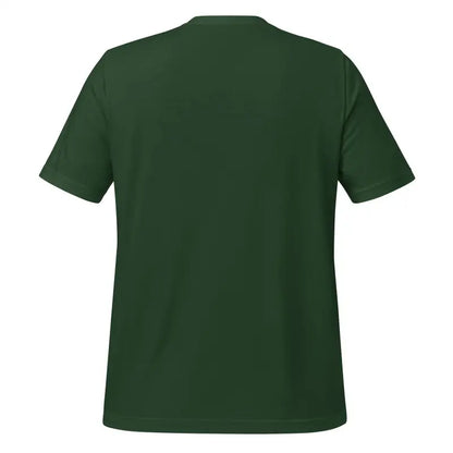 Plain dark green short sleeve t-shirt featuring Asatru design with Ravens and Thor’s Hammer