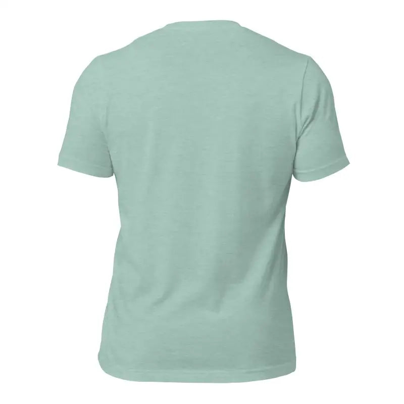 Mint green crew neck t-shirt back view featuring Mjölnir & Ravens celebrating Viking heritage