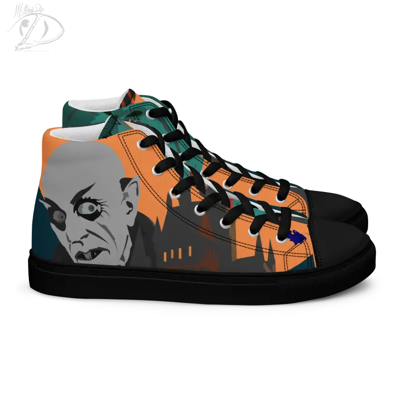 High-top sneaker with horror-themed graphic for a cute Halloween collection