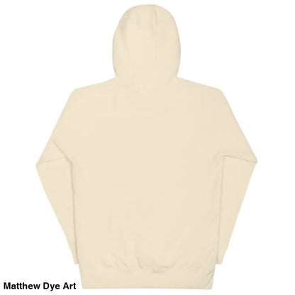 Cream-colored Werewolf unisex hoodie with pouch pocket and cool design, shown from back
