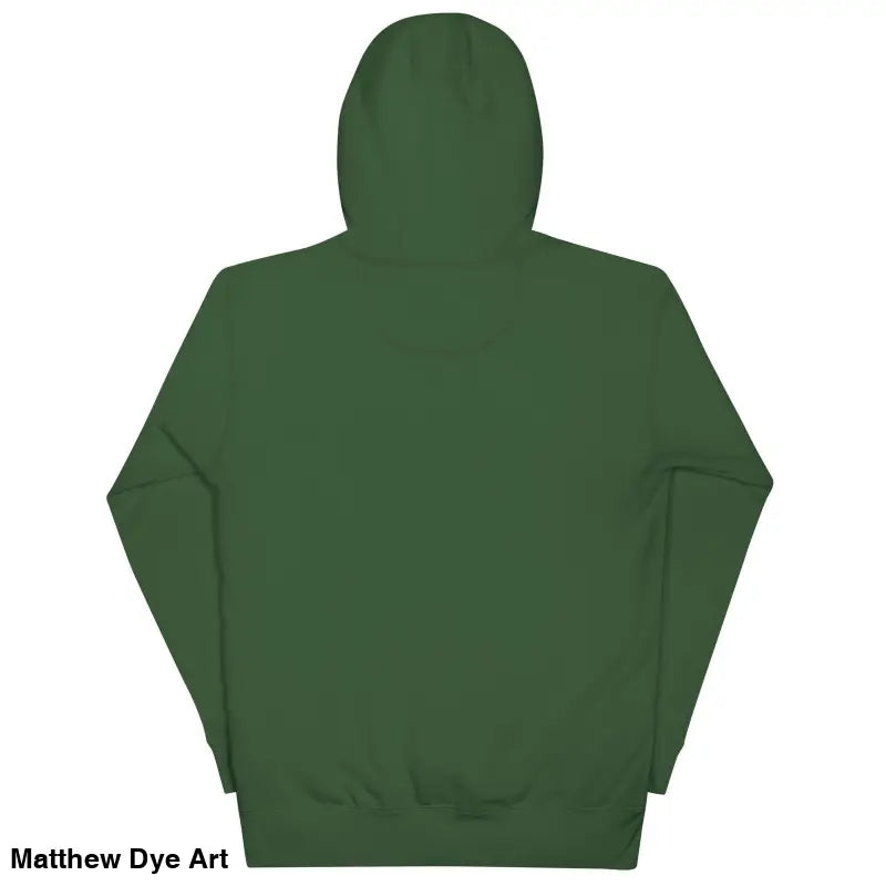 Back view of Forest Green Werewolf Unisex Hoodie with Pouch Pocket and Cool Design