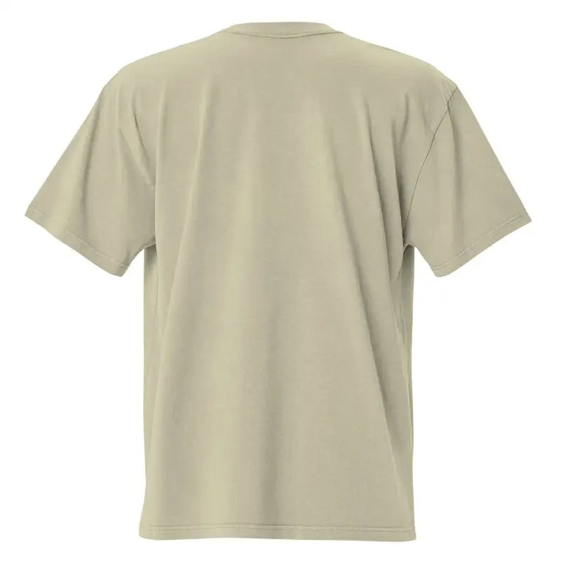 Back view of a plain beige oversized faded t-shirt from the Whispers of Nostalgia collection