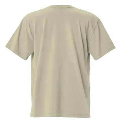 Back view of a plain beige oversized faded t-shirt from the Whispers of Nostalgia collection