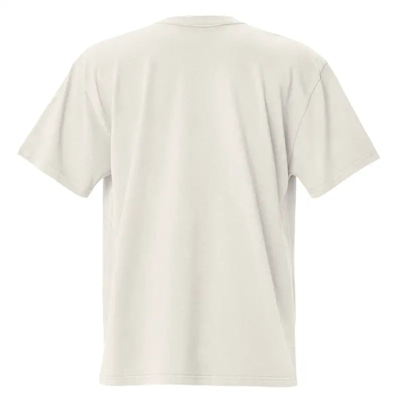 Plain off-white crew neck of an oversized faded t-shirt from Whispers of Nostalgia