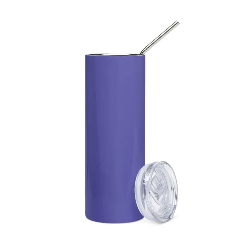 Purple stainless steel tumbler with straw and clear lid from Mummy Stainless Steel Tumbler