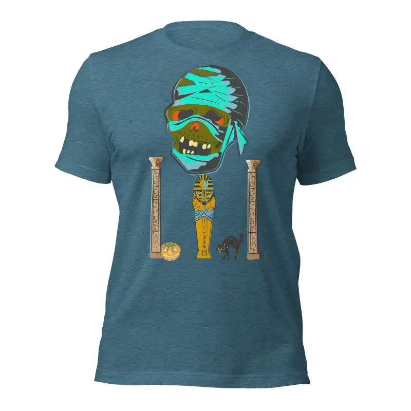 Teal Mummy Unisex T-Shirt featuring Matthew Dye Art for your Cute Halloween Collection