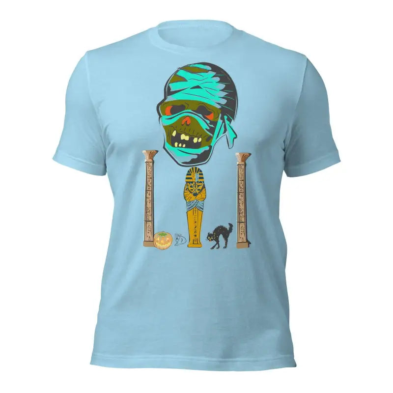 Light blue t-shirt from Cute Halloween Collection featuring Matthew Dye Art cartoon zombie