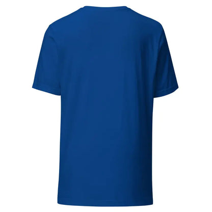 Plain royal blue crew neck t-shirt for Murder Mystery Party theme excitement