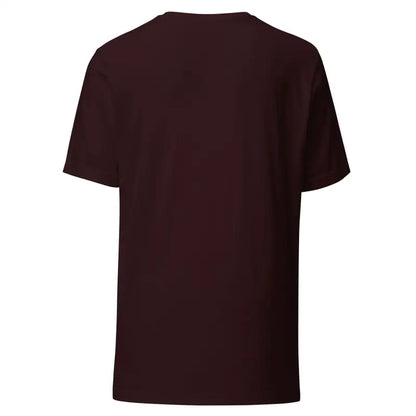 Plain burgundy crew neck t-shirt for a Murder Mystery Party in Dripping Orange