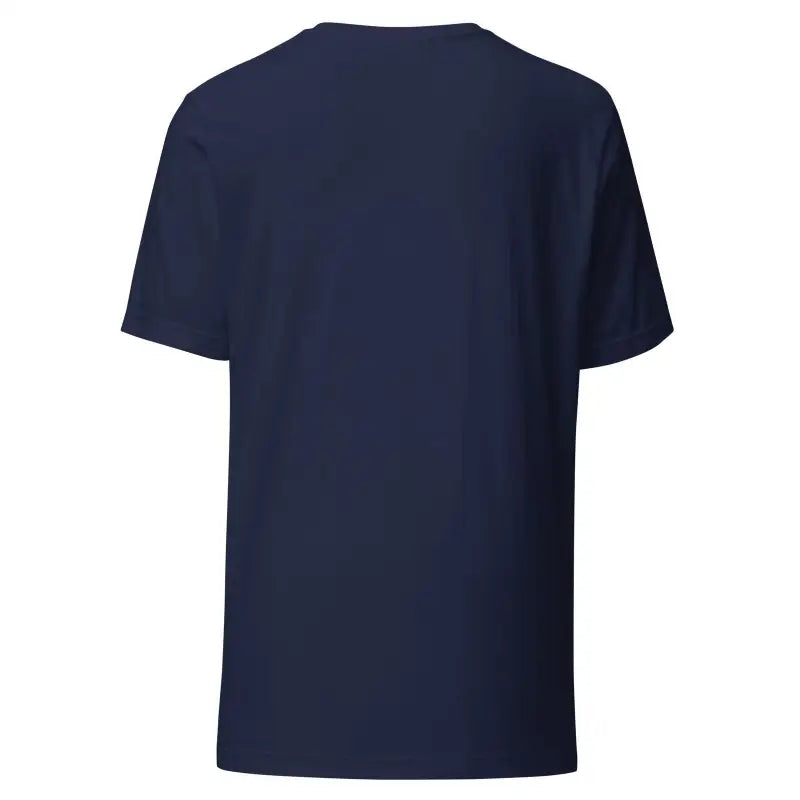 Navy blue crew neck t-shirt for a thrilling Murder Mystery Party in Dripping Orange