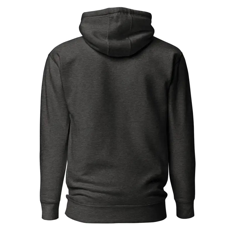 Black hooded sweatshirt back view from the Embrace Enigma Murder Party Hoodie collection