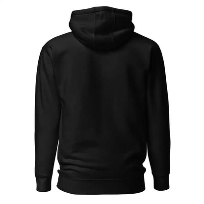 Black pullover hoodie sweatshirt displayed from the back, featuring the Murder Party design