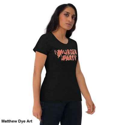 Black Murder Party Mayhem unisex t-shirt showcasing bold horror art design