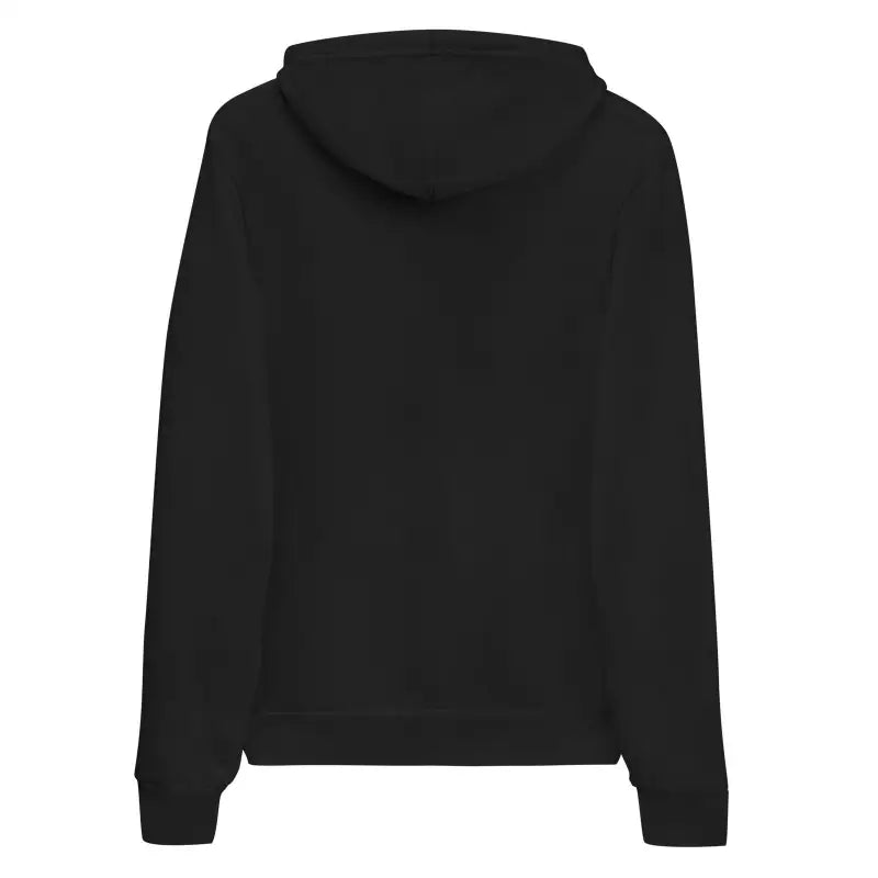 Black fleece hoodie with long sleeves crafted from Airlume combed ring-spun cotton