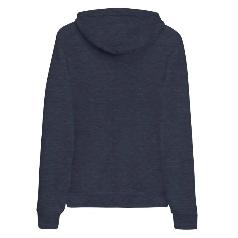 Navy blue fleece hoodie made of airlume combed ring-spun cotton with long sleeves