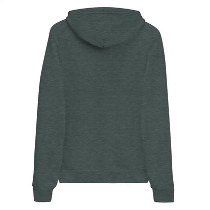 Dark green fleece hoodie in airlume combed ring-spun cotton with long sleeves