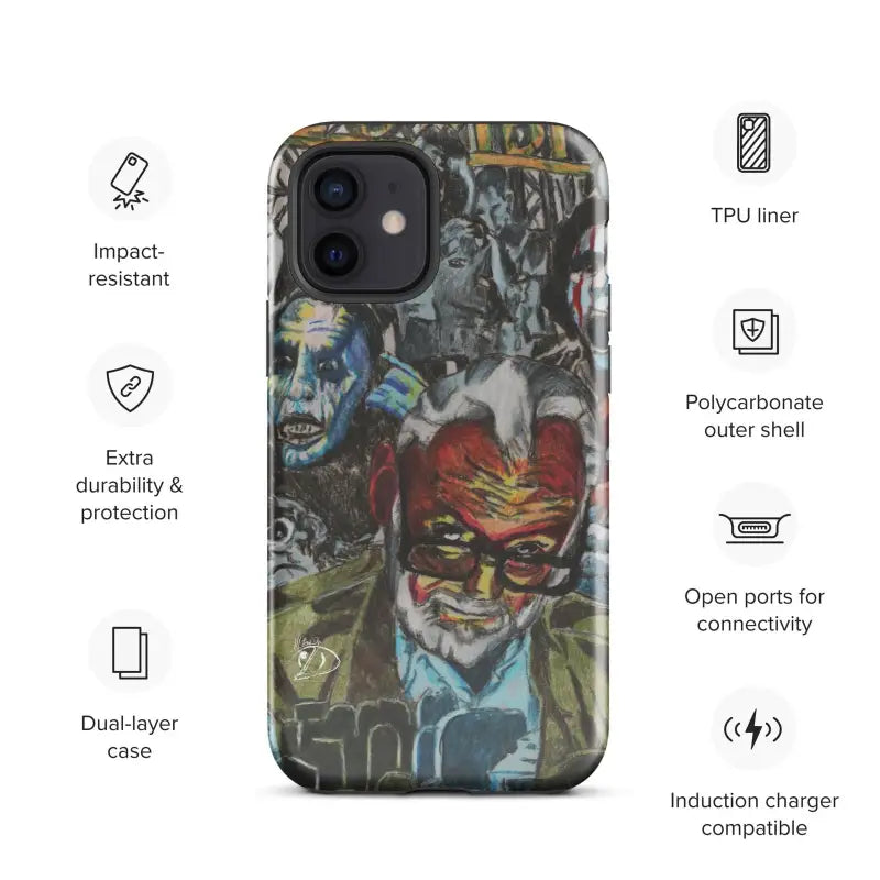 Protective Neon Horror Elegance Romero iPhone® Case with vibrant graffiti artwork