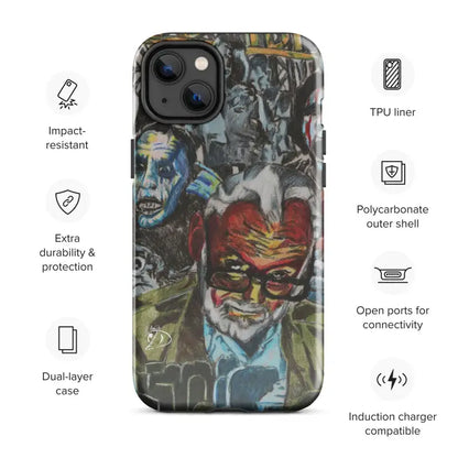 Protective iPhone® case with colorful graffiti artwork in the Romero iPhone® case design