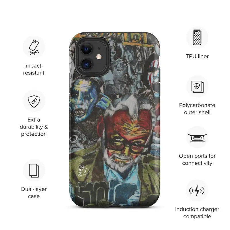 Protective Neon Horror Elegance Romero iPhone® Case with urban graffiti design