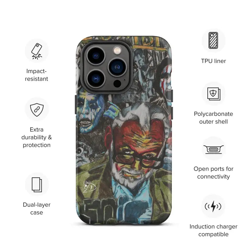 IPhone® case showcasing vibrant urban graffiti design in impact-resistant Romero iPhone® case