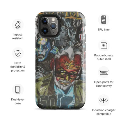 Protective iPhone® case with vibrant graffiti art in the Romero design and impact resistance